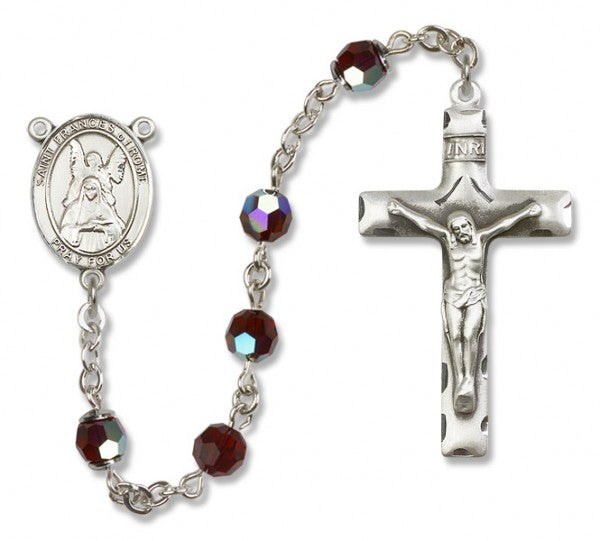 St. Frances of Rome Sterling Silver Heirloom Rosary Squared Crucifix