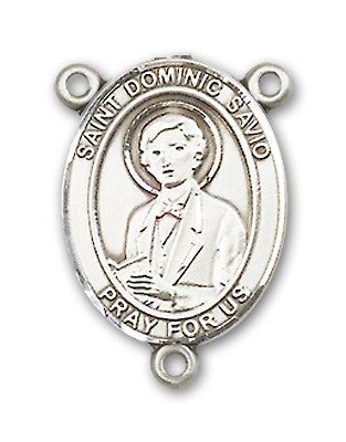 St. Dominic Savio Rosary Centerpiece Sterling Silver or Pewter