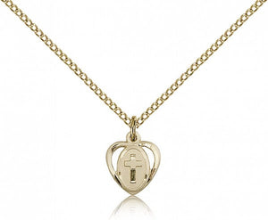 Baby Heart and Cross Pendant