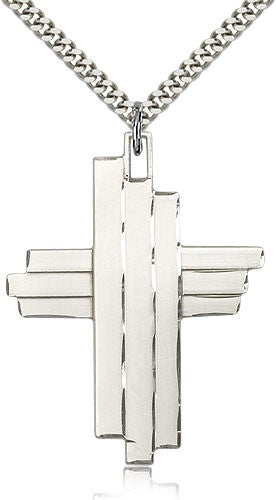 Contemporary Triple Crossbar Necklace for Men