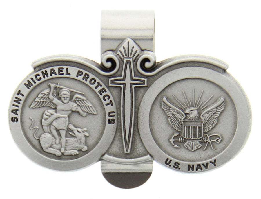 St. Michael U.S. Navy Visor Clip Pewter