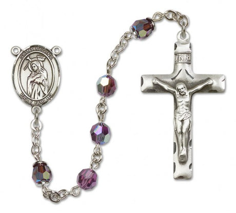 St. Regina Sterling Silver Heirloom Rosary Squared Crucifix