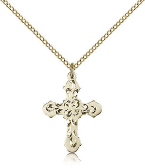 Women's Ornate Heavy Etching Cross Pendant
