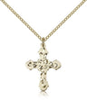 Women's Ornate Heavy Etching Cross Pendant