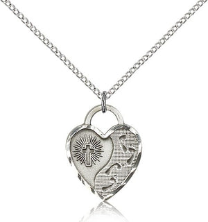 Footprints Heart Pendant