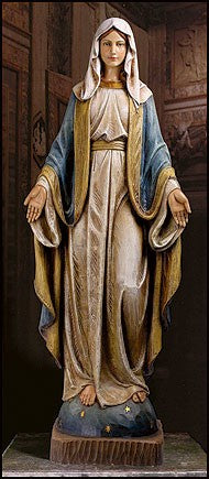 Our Lady of Grace Statue, Hand Painted Resin - 48" H