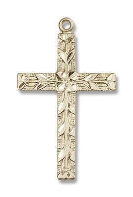 Modern Floral Accent Cross Necklace