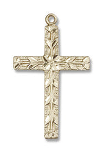 Modern Floral Accent Cross Necklace