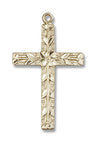 Modern Floral Accent Cross Necklace