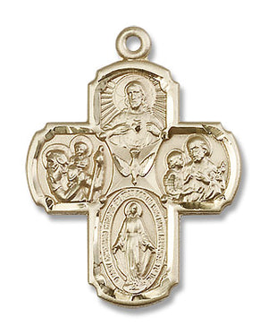 Five-Way Large Classic Medal with Dove Center for Men