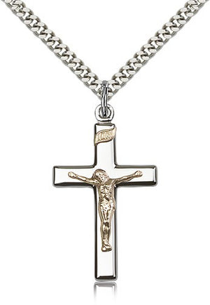 High Polish Traditional Crucifix Gold and Silver Medal