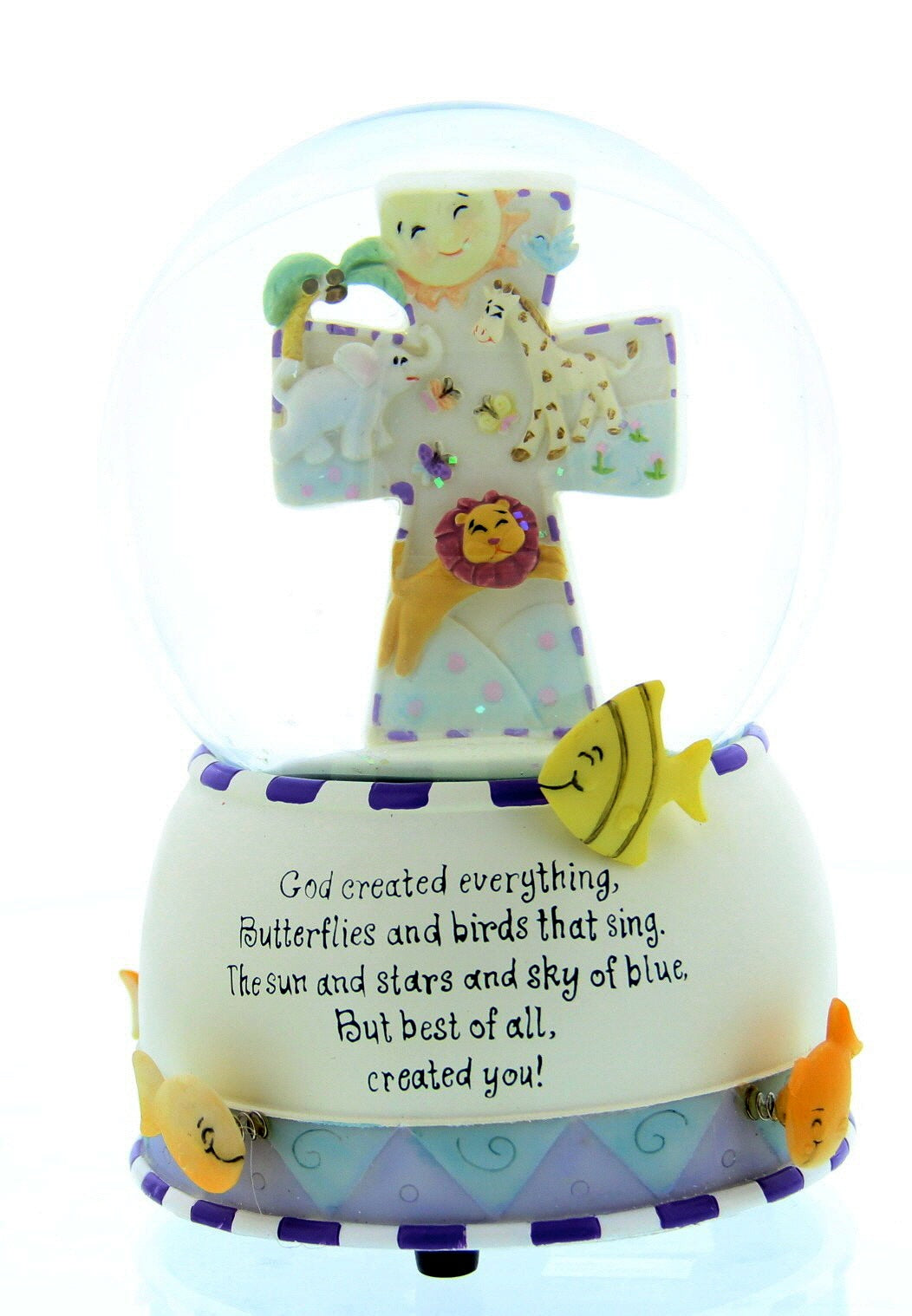 God Created Everything Musical Water Globe