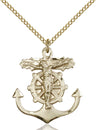 Anchor Crucifix Medal Necklace