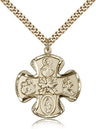 5-Way Pendant with Thick Edges and Descending Dove