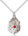 Fancy Edge Scapular Pendant with Birthstone Options