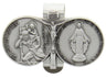 St. Christopher and Blessed Mary Visor Clip, Pewter - 2 5/8'W