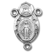 Sterling Silver Miraculous Rosary Centerpiece