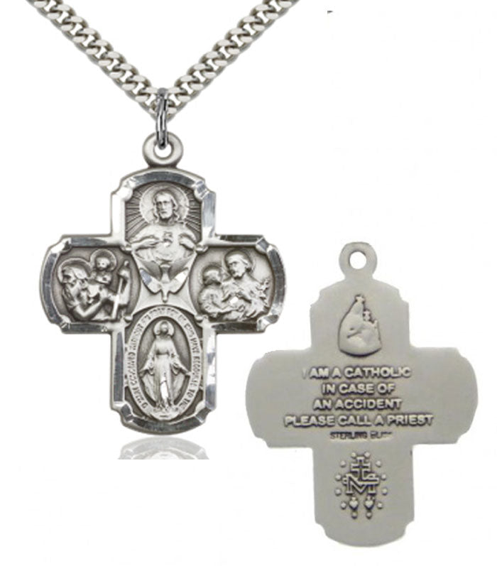 Five-Way Large Classic Medal with Dove Center for Men