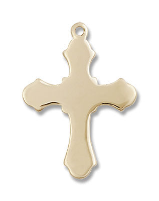 High Polish Budded Tip Cross Pendant