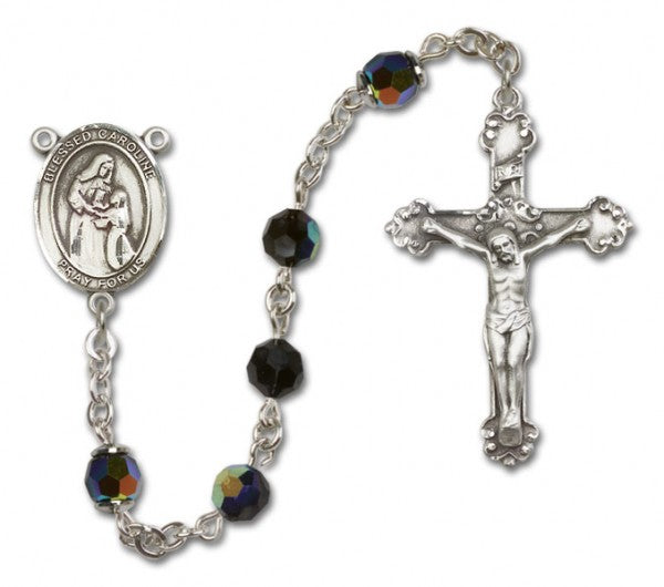 Blessed Caroline Gerhardinger Sterling Silver Heirloom Rosary | 6mm Austrian Crystal Birthstone Beads