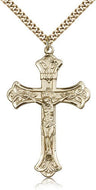 Men's Budded Tip with Scrolls Crucifix Pendant