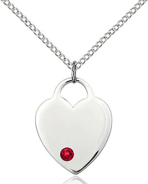 Medium Heart Shaped Pendant with Birthstone Options
