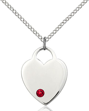 Medium Heart Shaped Pendant with Birthstone Options