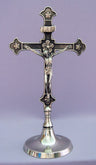 Standing Crucifix in Silver Plated Brass - 11.5'H