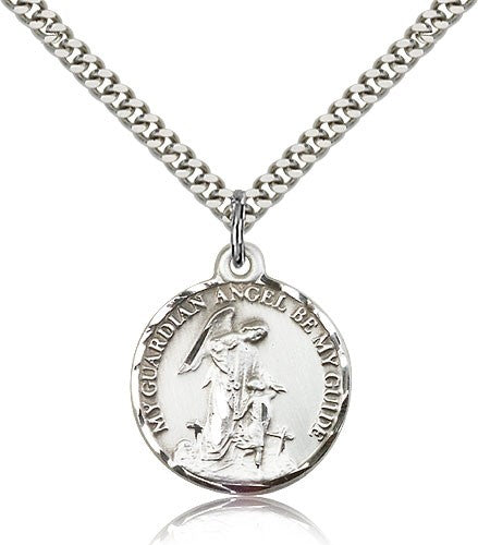 Round Guardian Angel Be My Guide Medal