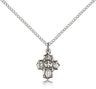 5 Way with Red Center Petite Charm Medal Necklace