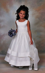 Plus Size First Communion Dress in Peau Satin and Organza with Jacket