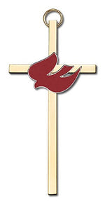 Holy Spirit Wall Cross with Red Dove 4'