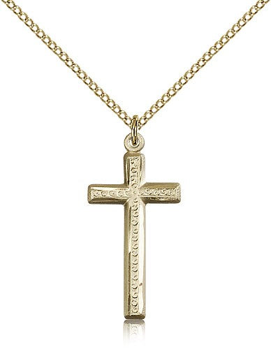 Women's Slimline Textured Cross Necklace