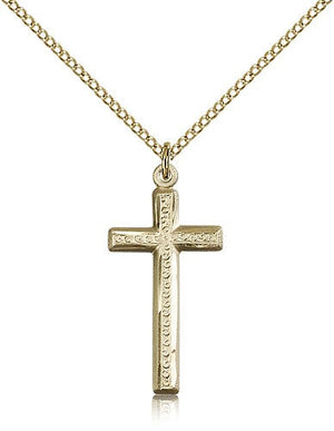 Women's Slimline Textured Cross Necklace