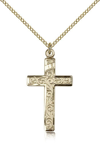 Cross Pendant with Scrolls