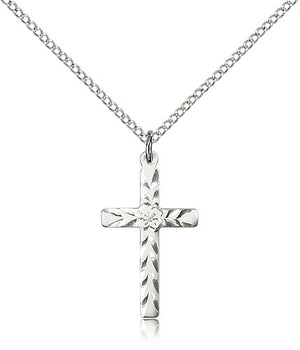 Women's Textured Etched Cross Necklace