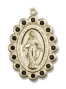 Black Crystal Miraculous Medal Necklace