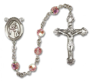 Blessed Caroline Gerhardinger Sterling Silver Heirloom Rosary | 6mm Austrian Crystal Birthstone Beads