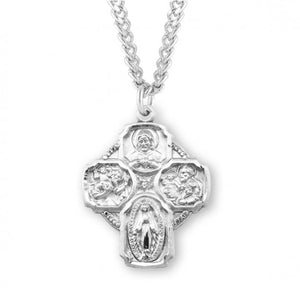 4 Way Cross Pendant, Sterling Silver - 1 1/4
