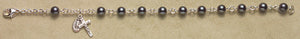 Rosary Bracelet - Sterling Silver with Hematite Beads