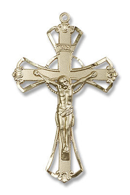 Men's Flared Tip Cut Out Crucifix Medal
