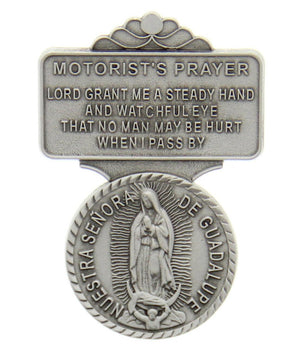 Our Lady of Guadalupe Visor Clip, Pewter - 2 1/4'H