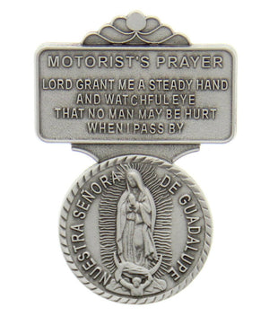 Our Lady of Guadalupe Visor Clip, Pewter - 2 1/4'H
