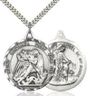 Large Round Double-sided St. Michael Guardian Angel Medal for Women