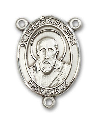 St. Francis De Sales Rosary Centerpiece Sterling Silver or Pewter