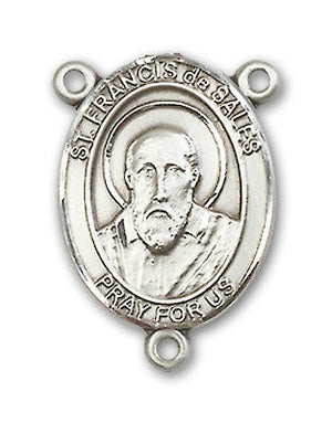 St. Francis De Sales Rosary Centerpiece Sterling Silver or Pewter