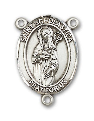 St. Scholastica Rosary Centerpiece Sterling Silver or Pewter
