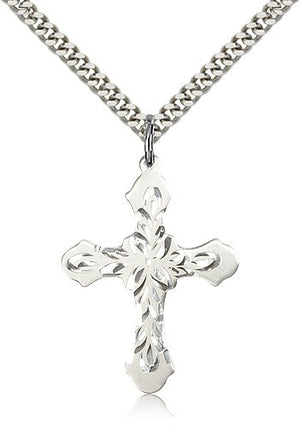 Fancy Hand Etching Cross Pendant
