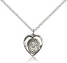 Open-Cut Heart Shaped Scapular Pendant for Women