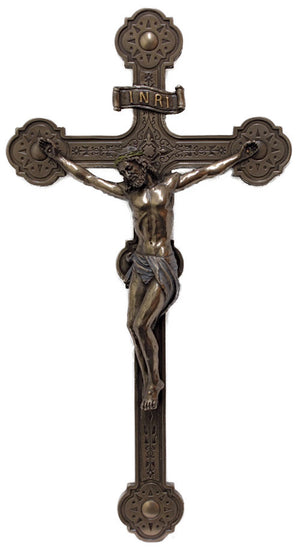 Veronese Wall Crucifix Bronzed Resin - 14 Inches